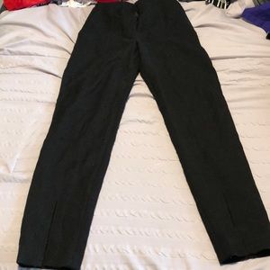 Black high waisted ankle length pants